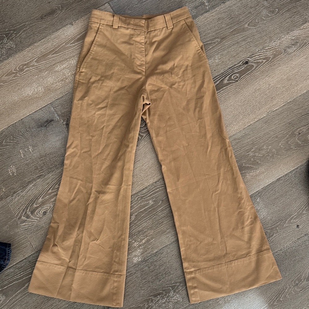 Tan Cropped Flare Pants